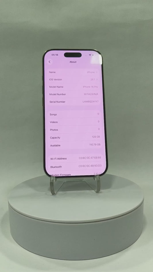 iPhone 16 Pro - 128GB - Natural Titanium - Pre-owned