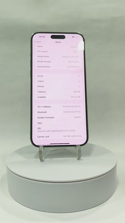 iPhone 15 Pro Max - 256GB - Natural Titanium - Pre-Owned