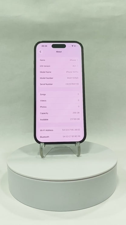 iPhone 14 Pro - 256GB - Space Black - Pre-owned