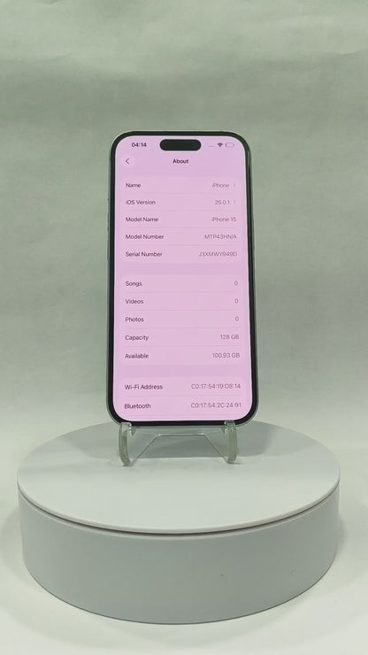 iPhone 15 - 128GB - Blue - Pre-owned