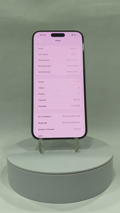 iPhone 15 Plus - 128GB - Yellow - Pre-owned