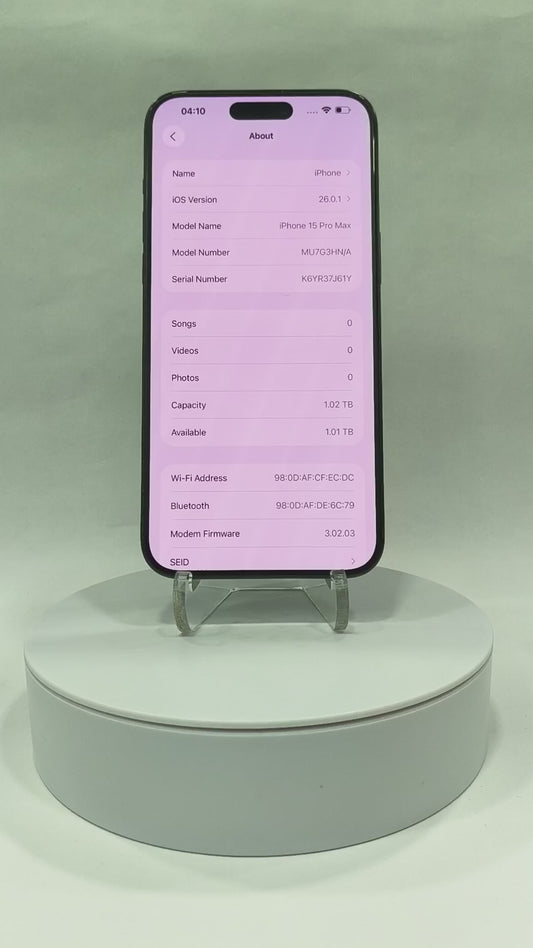 iPhone 15 Pro Max - 1TB - Space Black - Pre-owned